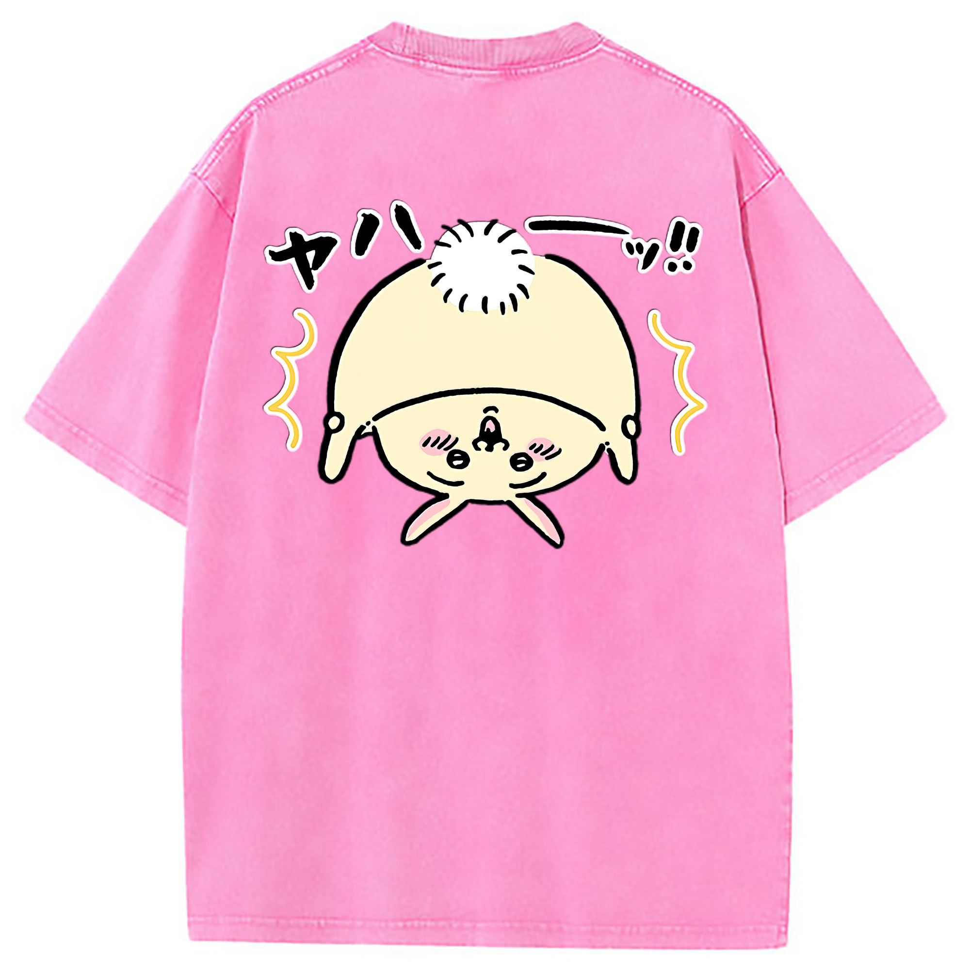 （画像用） ちいかわ うさぎ Chii-kawa usagi 綿100% ヴィンテージ風 半袖Tシャツ（背面プリント）